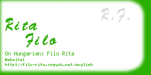 rita filo business card